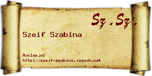 Szeif Szabina névjegykártya