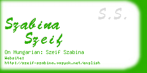 szabina szeif business card